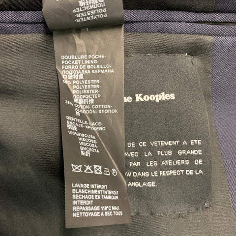 THE KOOPLES Blazer de elastano de lana negro marino talla 6
