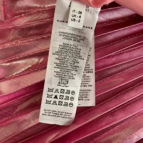 CHRISTOPHER KANE Size XS Pink Polyester Metallic A-Line Skirt