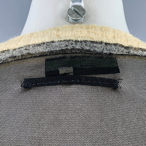 JEAN PAUL GAULTIER Size S Black Cream Stripe Polyamide Alpaca Mesh Pullover