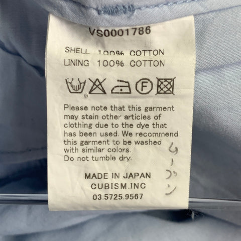 VISVIM Size M Blue Twill Cotton Straight Back Cinch Casual Pants