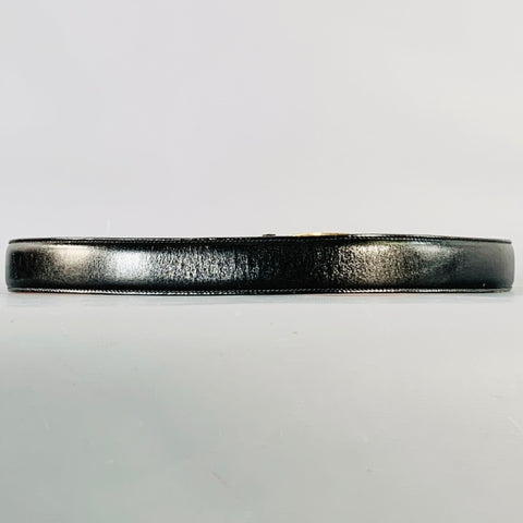 TRAFALGAR Size 34 Black Gold Leather Belt