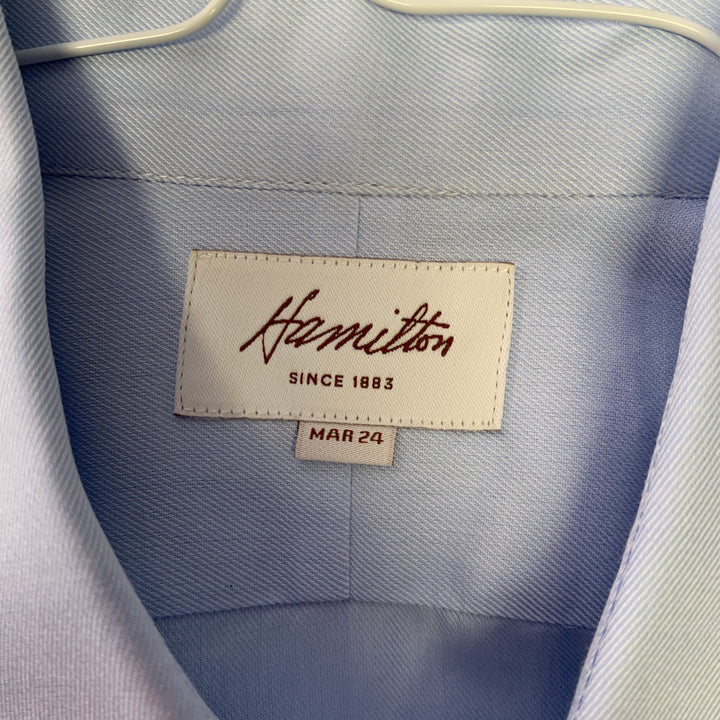 HAMILTON Size S Blue Light Blue Cotton Spread Collar Long Sleeve Shirt