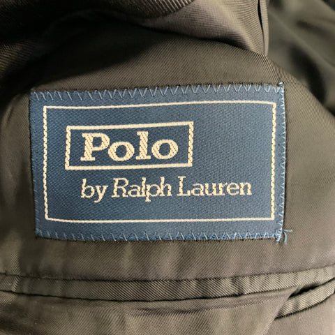POLO by RALPH LAUREN Size 46 Black Virgin Wool Peak Lapel Tuxedo