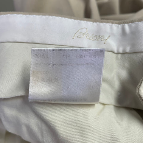 BRIONI Size 30 Beige Cotton Flat Front Casual Pants
