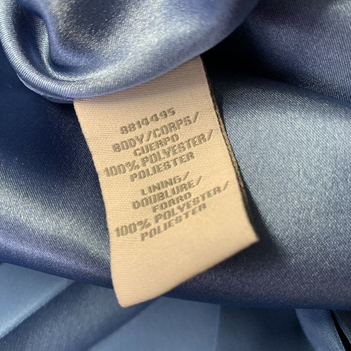 THEIA Size 2 Light Blue Polyester Pleated Spaghetti Straps Mid-Calf Dress