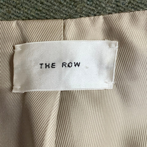 THE ROW Size XS Green Sage Wool Polyamide Twill Double Breasted Coat