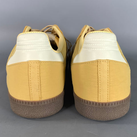 ADIDAS Size 11 Yellow White Brown Stripe Nylon Runner Sneakers