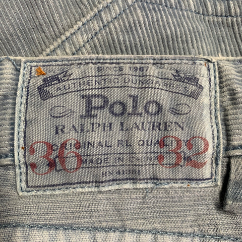 POLO by RALPH LAUREN Size 36 Powder Blue Corduroy Cotton Casual Pants