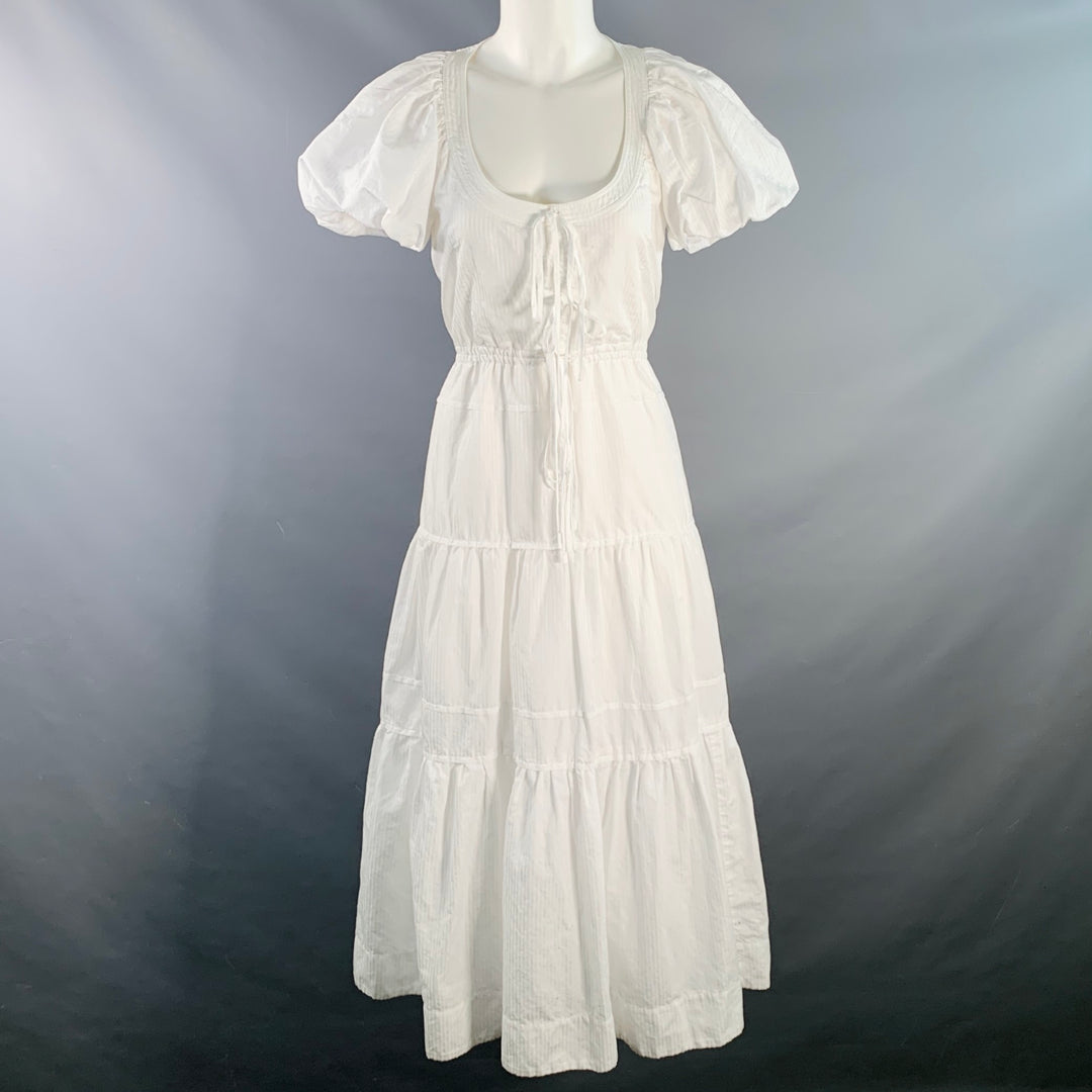 LA LIGNE Size XS White Cotton Linen Drawstring Midi Dress – Sui Generis  Designer Consignment