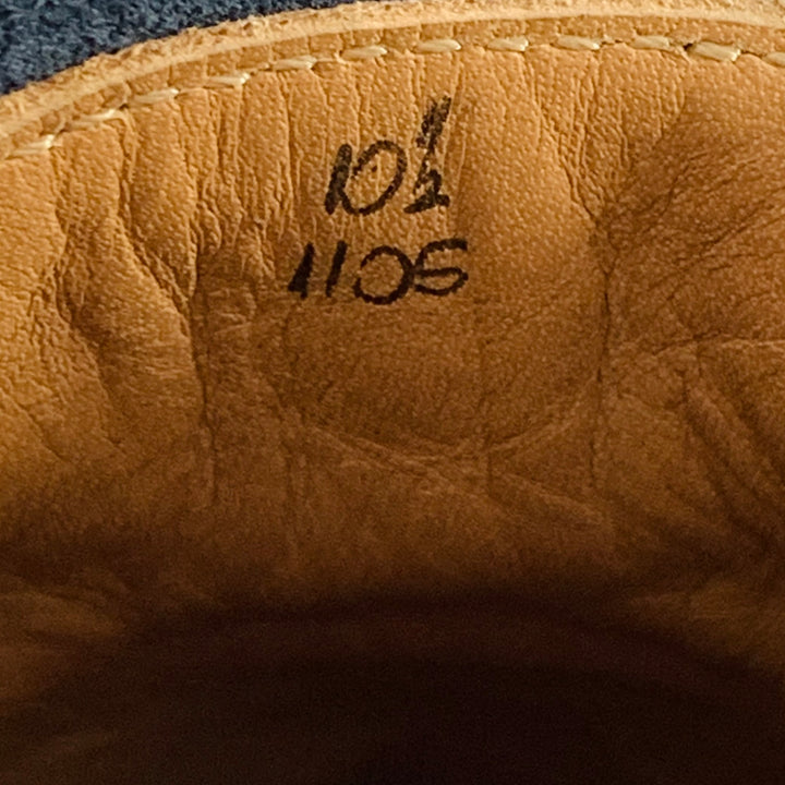 BERLUTI Size 10.5 Blue Suede Ankle Chukka Boots