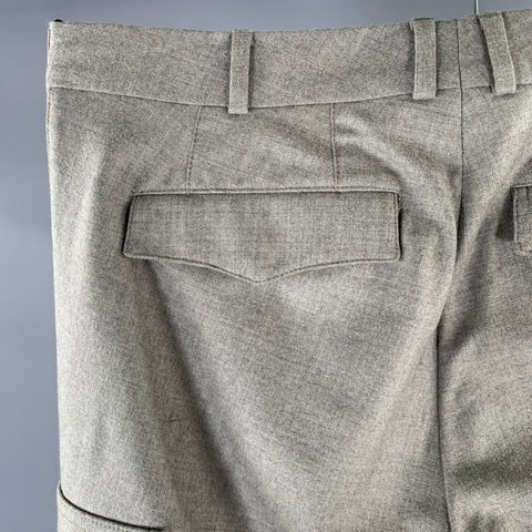 RALPH LAUREN Size 34 Gray Heather Wool Blend Cargo Dress Pants