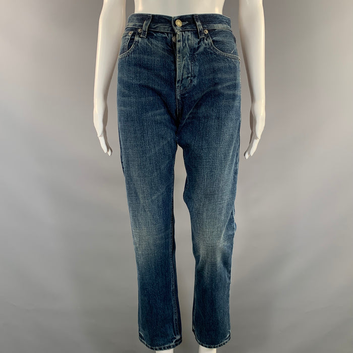 SAINT LAURENT Size 25 Blue Cotton Straight leg Jeans