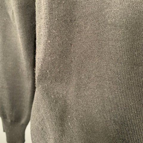 MARNI Size S Black Cream Checkered Wool 1/4 Zip Pullover