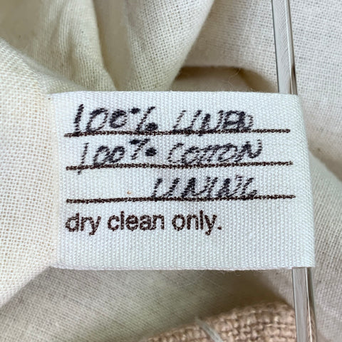 HAZEL BROWN Size S Beige Natural Linen Woven Bubble Hem Skirt