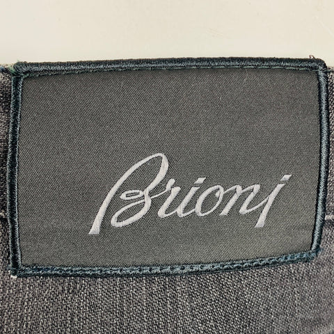 BRIONI Size 38 Grey Cotton Blend 5 Pockets Jeans