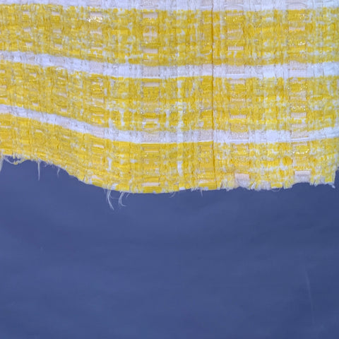 MARC JACOBS Size 2 Yellow White Boucle Stripe Two Pockets Mini Skirt