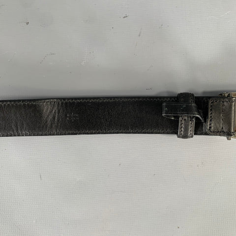 RALPH LAUREN Size 36 Black Leather Sterling Silver Belt
