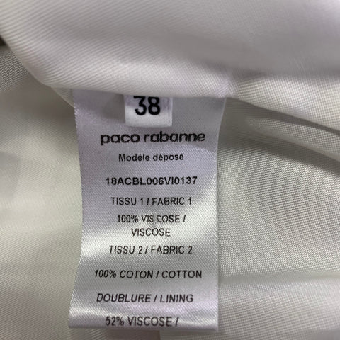 PACO RABANNE Size 38 Silver Shimmer Viscose Bomber Jacket