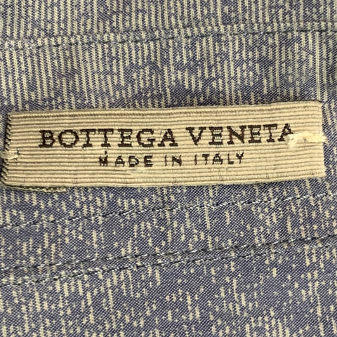 BOTTEGA VENETA Size XXL Grey Blue Ombre Cotton Button Up Long Sleeve Shirt