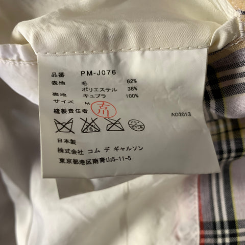 COMME des GARCONS SS2014Chest Size M White Red & Yellow Plaid Notch Lapel Sport Coat