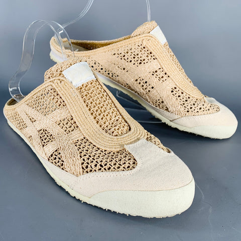 ONITSUKA TIGER Size 11 Mexico 66 Sabot Beige Cream Woven Jute Clog Sandals