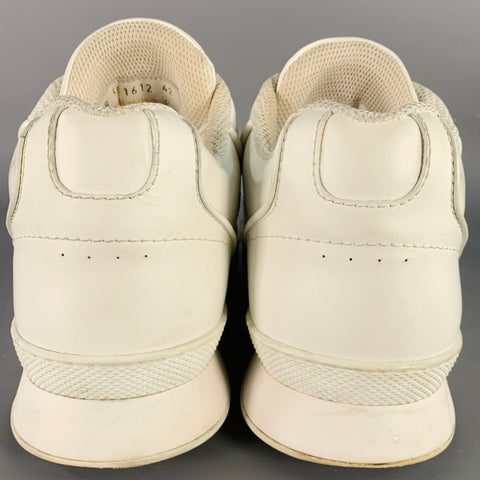 SAINT LAURENT Size 9 White Leather Lace-Up Low Top Sneakers