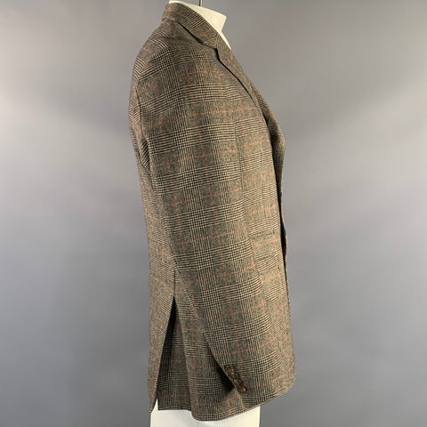 POLO by RALPH LAUREN Chest Size 42 Beige Black Glen Check Sport Coat