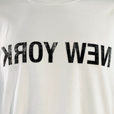 T-shirt col rond en coton imprimé noir et blanc HELMUT LANG Taille XXL NEW YORK