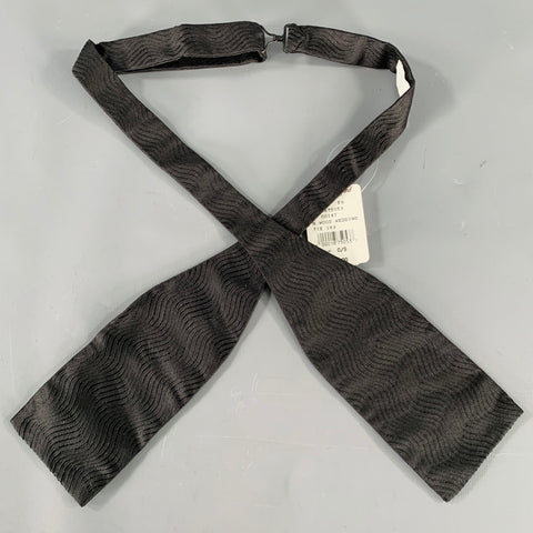 BRENDA KETT Black Jacquard Silk Bow Tie