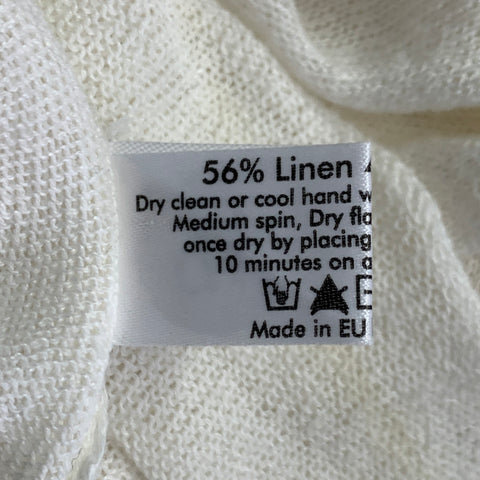 ESKANDAR Taille L Pull ample en tricot de lin et coton crème
