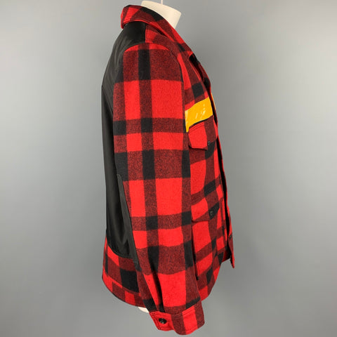 JUNYA WATANABE x FILSON Size XXL Red Black Buffalo Plaid Wool Jacket