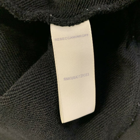 REBECCA MINKOFF Size L Black Silver Cotton Cutout Sweater