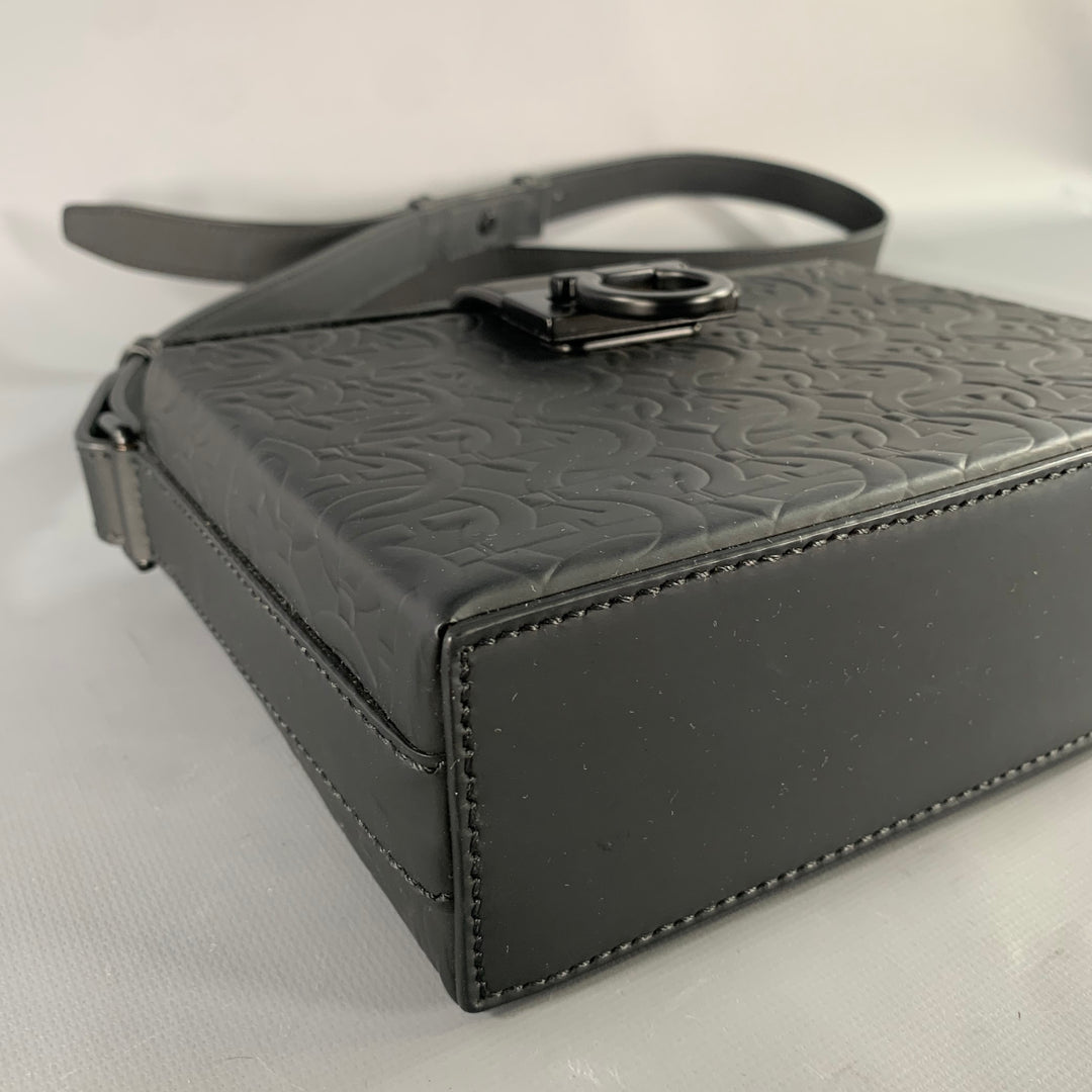 SALVATORE FERRAGAMO Black Graphic Leather Handbag Bags