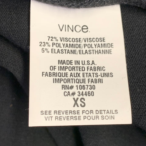 VINCE Size XS Black Viscose Blend Sleeveless Midi Dress