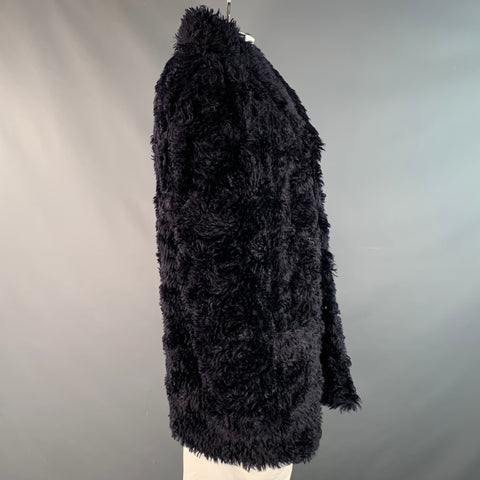 PAUL SMITH Manteau col châle en mélange mohair texturé noir taille L