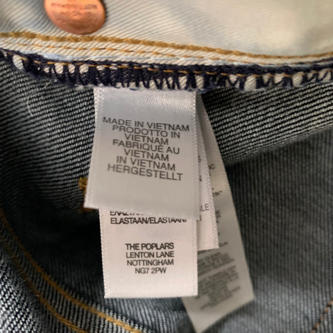 PS by PAUL SMITH Size 31 Indigo Contrast Stitch Cotton Blend Straight Jeans