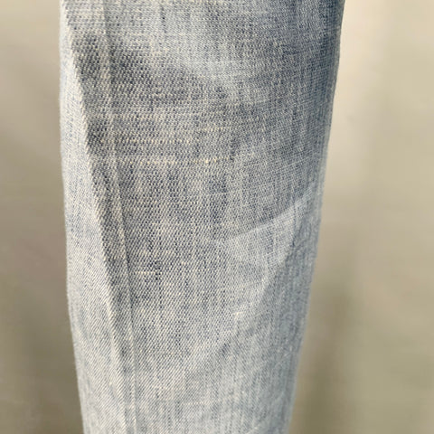 ELIE TAHARI Size 4 Blue Heather Linen Blend Flat Front Casual Pants