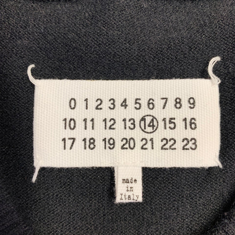 MAISON MARGIELA Size M Navy Grey Knit Suede Elbow Patches Sweater
