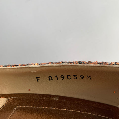 MICHAEL KORS COLLECTION Size 9.5 Copper Glittered Leather Trim Stiletto Pumps