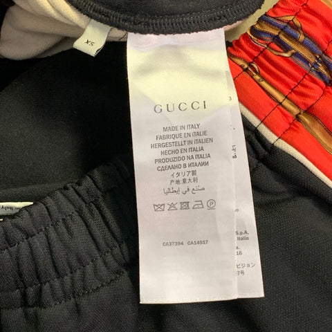 GUCCI Size XS Black Red Polyester Cotton Joggers Casual Pants