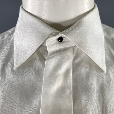 Chemise à manches longues et col pointu à motif floral ETON Taille L