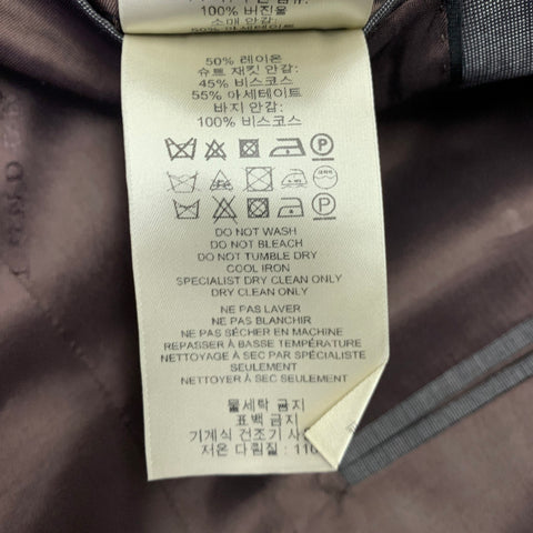 BURBERRY Costume gris en laine vierge à revers cranté, taille 46 Regular