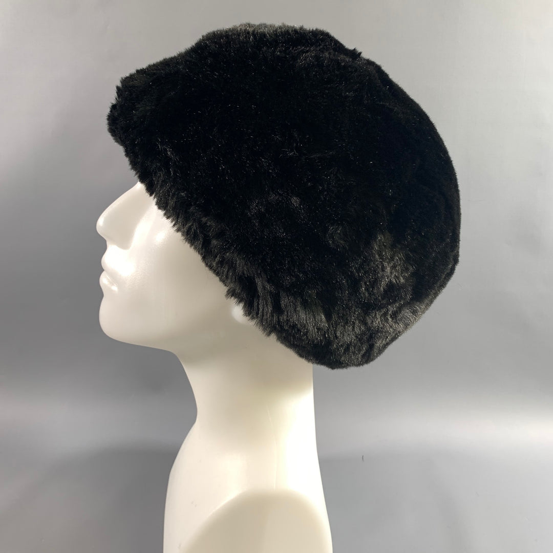 GILLY FORGE Black Cotton  Acrylic Faux fur Hats