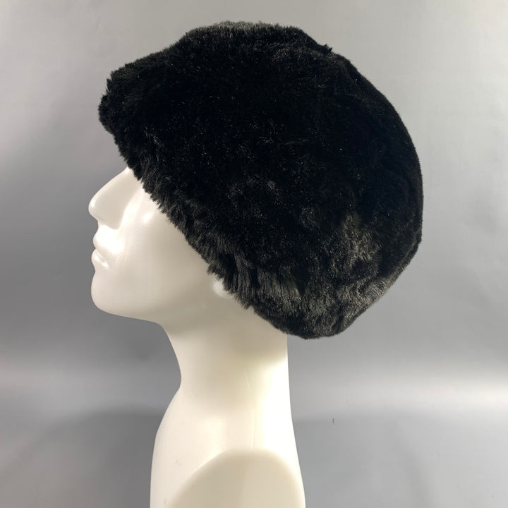 GILLY FORGE Black Cotton  Acrylic Faux fur Hats
