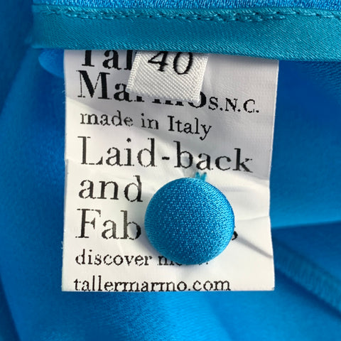 TALLER MARMO Size 4 Fantastica Blue Crepe Caftan Maxi Dress