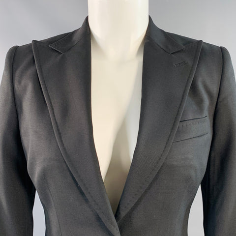 DOLCE & GABBANA Size 4 Black Virgin Wool Blend Jacket Blazer