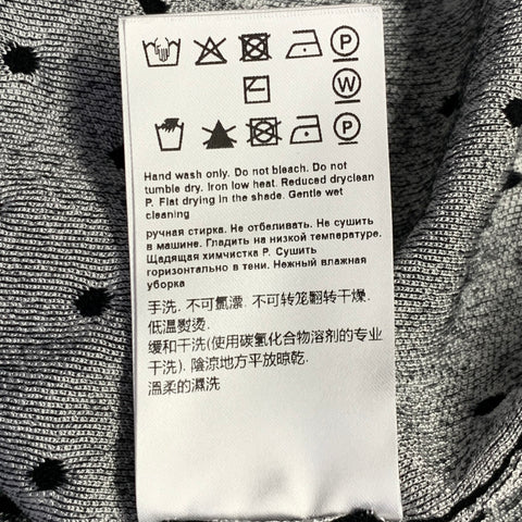 ESCADA Taille M Noir Blanc Mélange Viscose Pois Ensemble 2 pièces Cardigan
