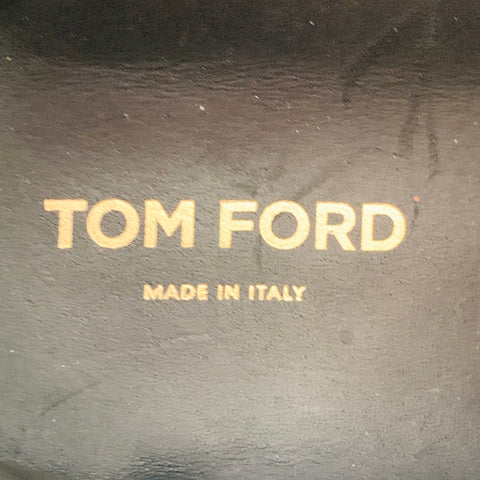 TOM FORD Size 11 Warwick Black Perforated Leather Low Top Sneakers