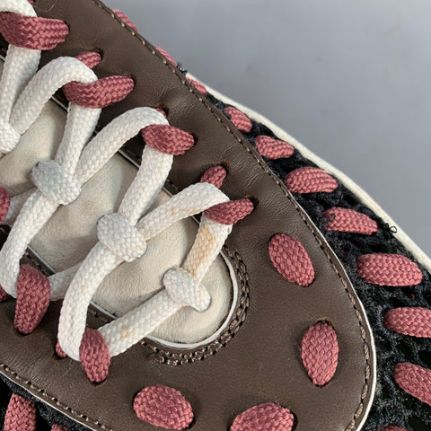 Baskets à semelle épaisse en cuir color block marron et violet Claudio ERMENEGILDO ZEGNA Taille 11
