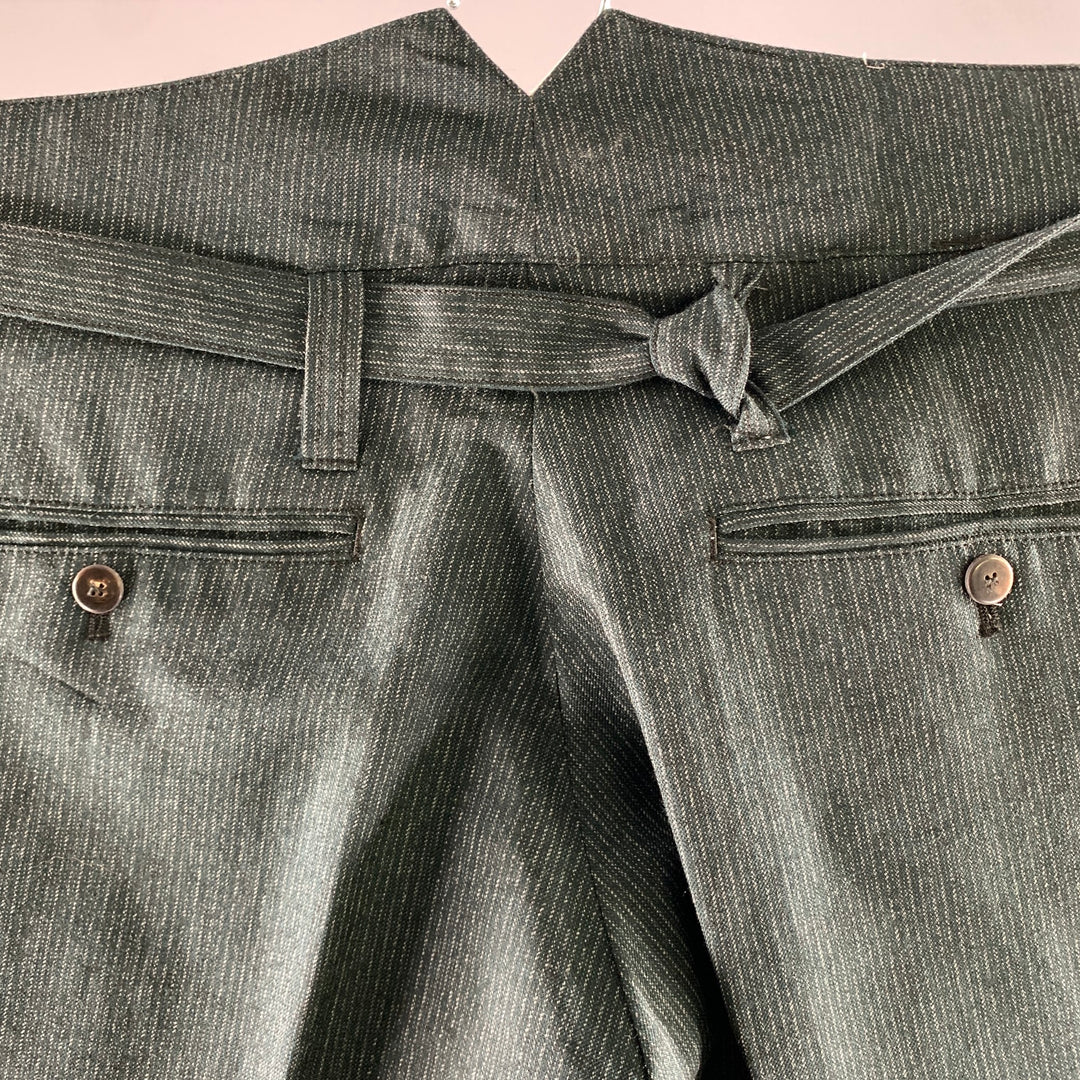 VISVIM Size L Green Pinstripe Wool Linen Silk Pants